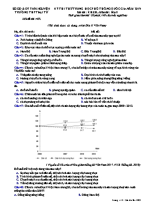 Đề thi thử THPT Quốc gia môn Địa lý năm 2019 - Mã đề 402 - Trường THPT Đại Từ